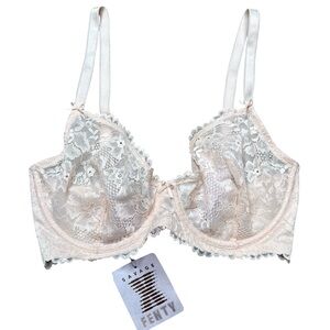Savage X Fenty Pink lace Floral Unlined Full Coverage Bra NWT Size 32DDD